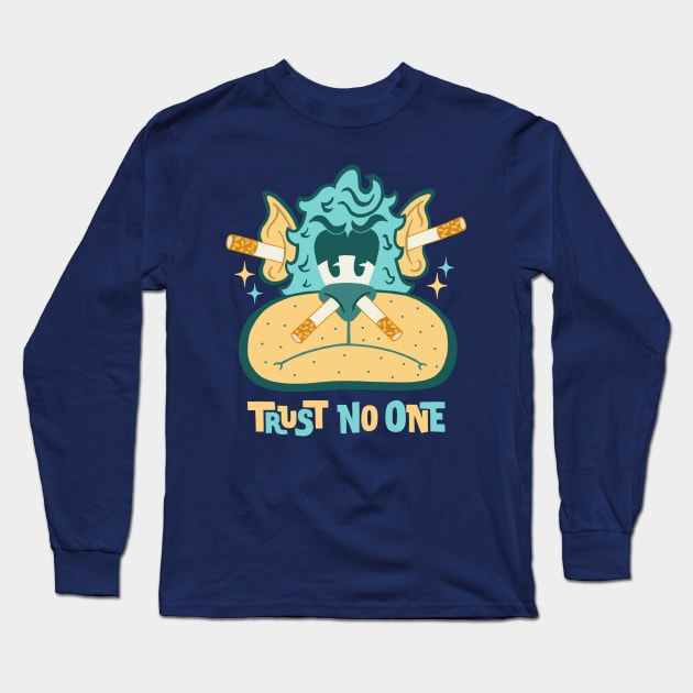 TRUST NO ONE 2 Long Sleeve T-Shirt by andewhallart